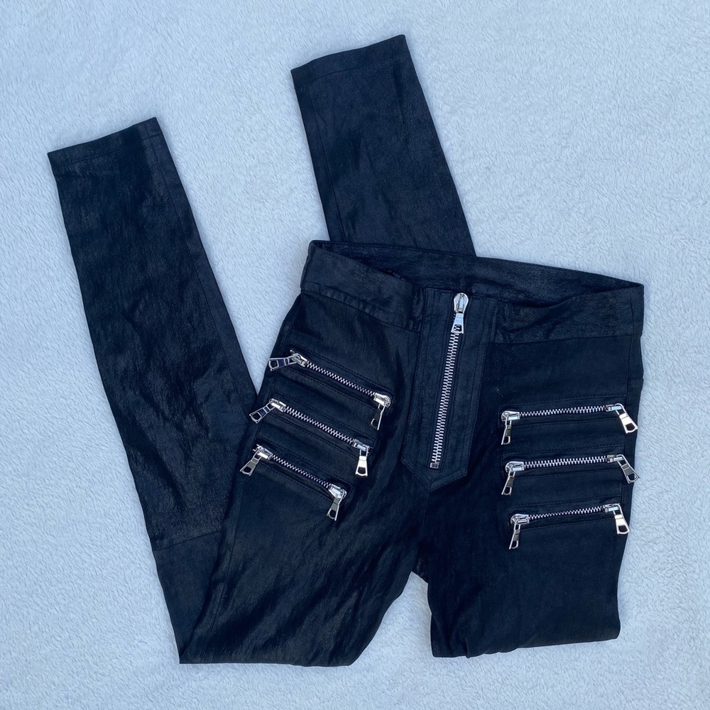 ben taverniti unravel project zippered leather skinny jeans